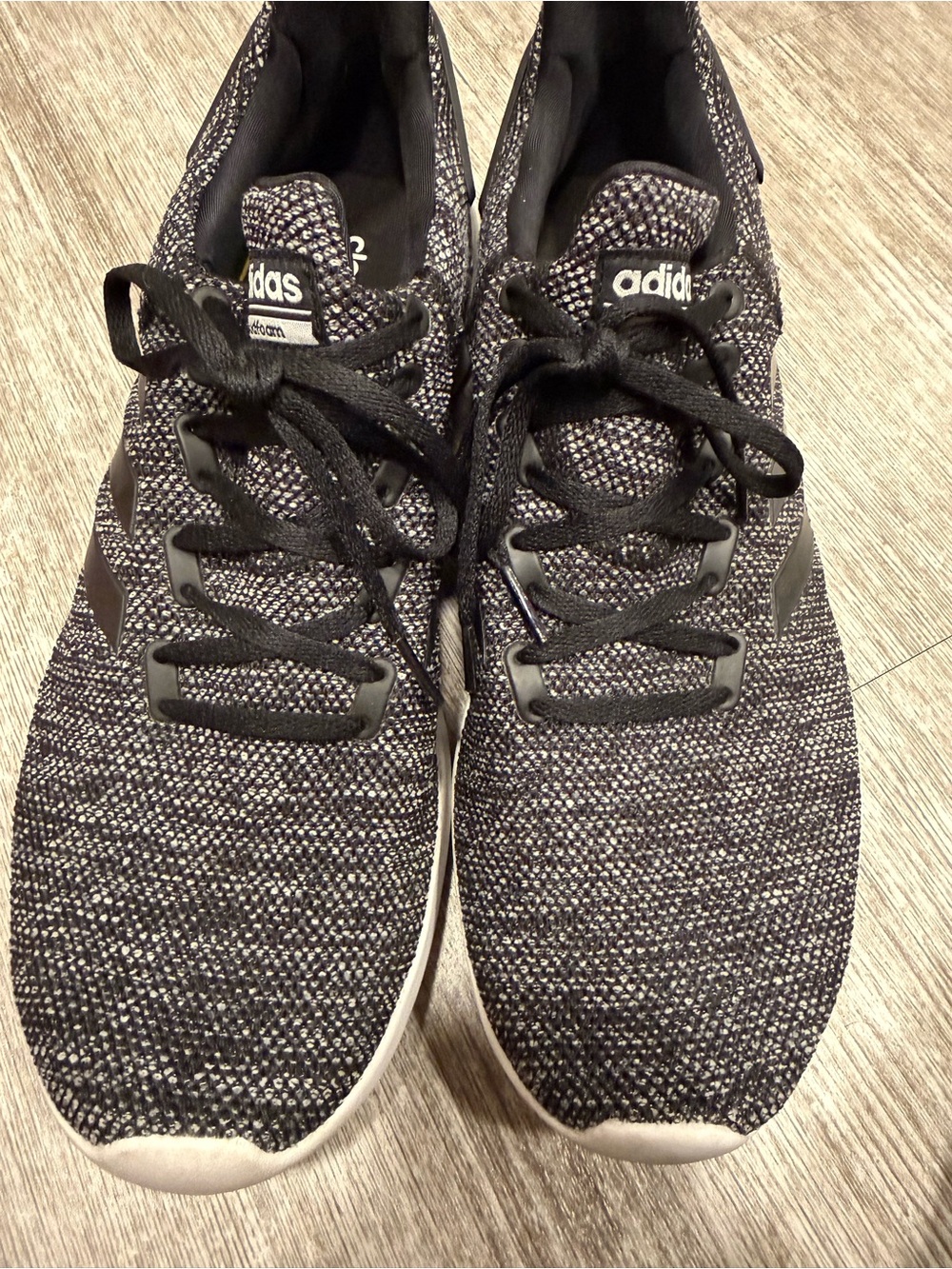 adidas Men’s Black and White Knit Sneakers